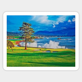 18th hole at Pebble Beach Sticker